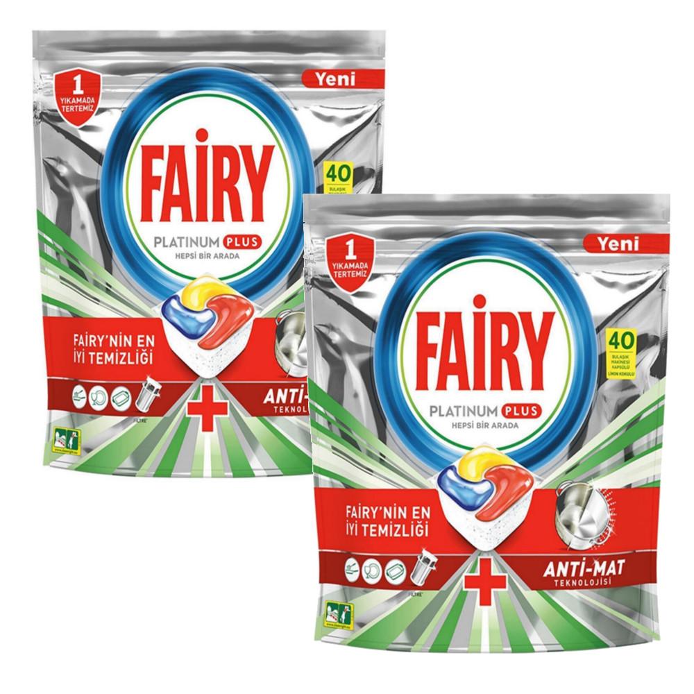 

Fairy Platinum Plus 40 штук Таблетки для посудомоечной машины (2 упаковки)