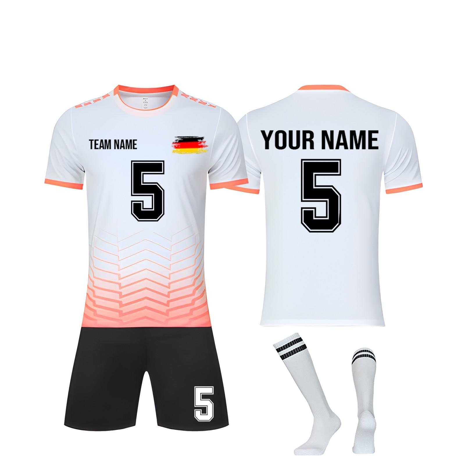 

Комплект персонализированных рубашек для мужчин и девочек с именем и номером, футбольные майки на заказ для мальчиков, тренировочный костюм XXXL белый