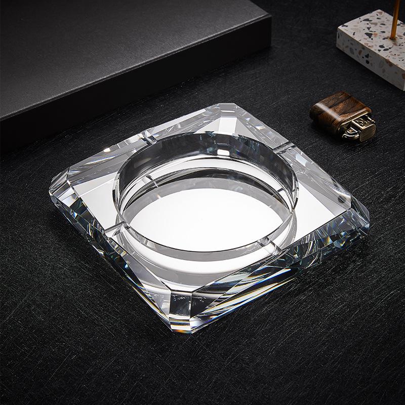 Crystal Glass Ashtray with Custom Logo for Home, Hotel, KTV Decor & Gifts