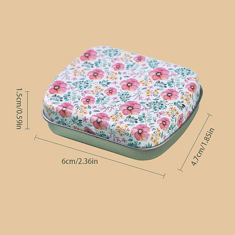 Mini Tin Box With Lid Portable Colorful Sealed Jar Rectangular Tinplate Cases Candy Pill Jewelry Storage Box Container Cans
