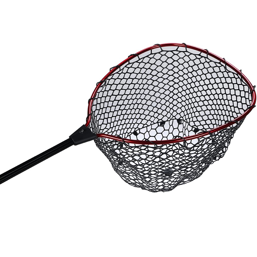 Foldable and Telescopic Rubber Landing Net for Fly Handheld Fishing Fishing Boat Fishing, Net,