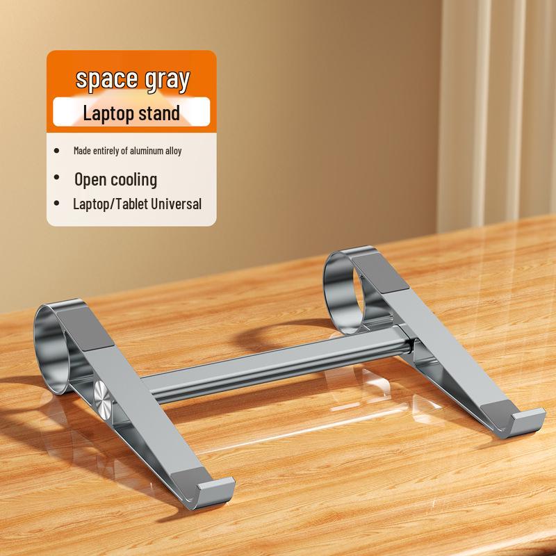 Adjustable Aluminum Laptop Stand with Cooling for Desktop and Tablet