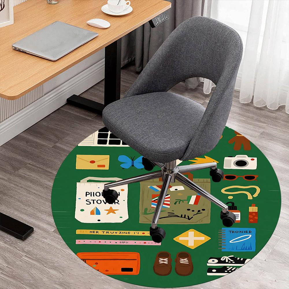 

1pc travel items Round Chair mat office Area Rug - Non-Slip, Floor Mat for Office, Bedroom, and Indoor Decor p127031 80cm by 80cm