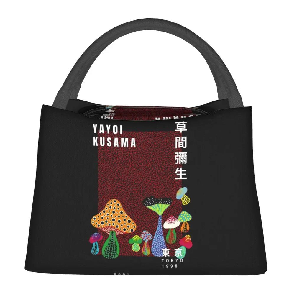 Yayoi Kusama Mushroom Art Lunch Box Accessories Waterproof Insulated Oxford Cooler Bag Thermal Cold Food Picnic Tote