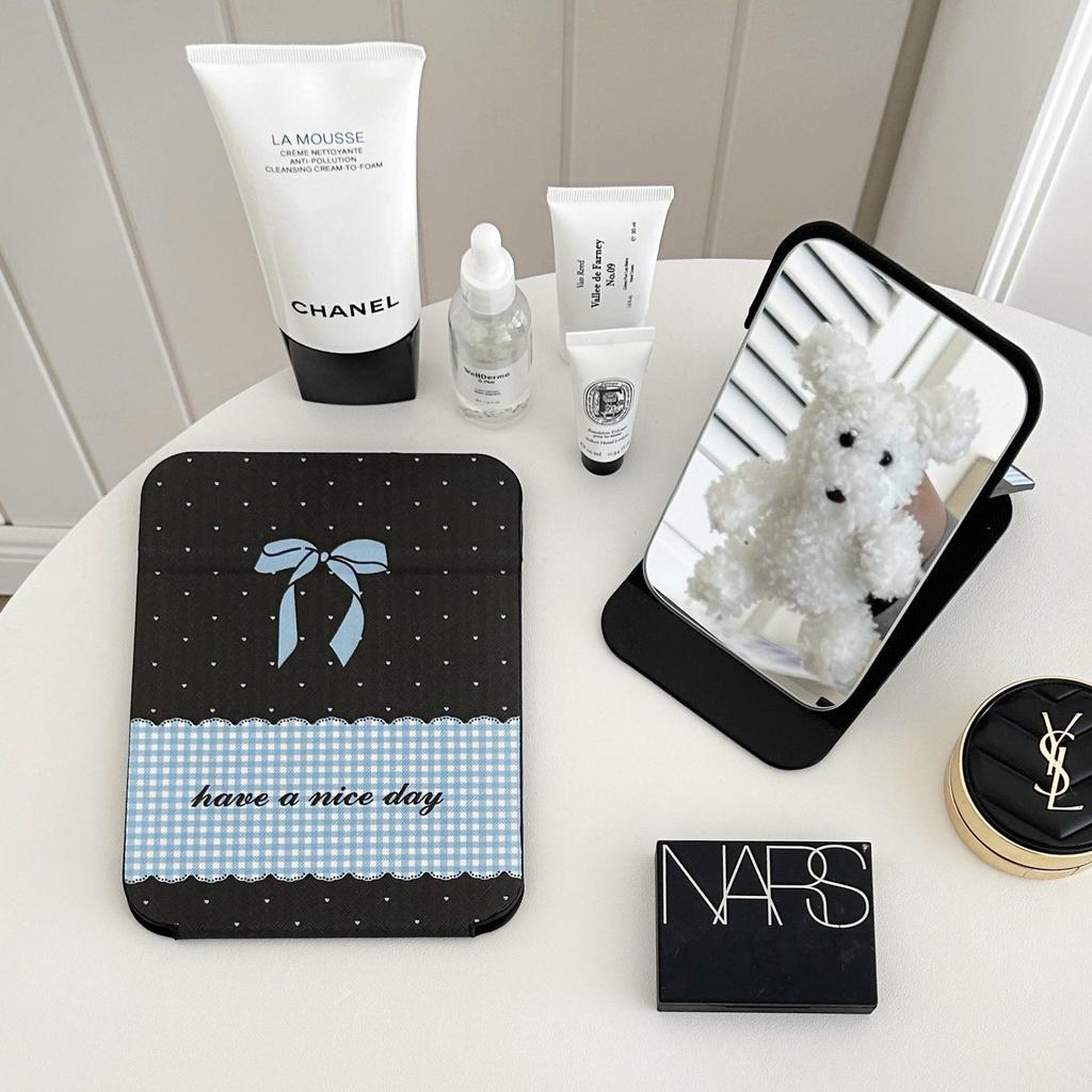 Portable Girly Floral Folding Makeup Mirror for Travel & Dormitory