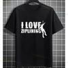Unisex  Unisex S Funny I Love Ziplining Graphic Tshirt Pure Cotton Short Sleeve Casual Sports Outdoor Tshirt Sports Streetwear
