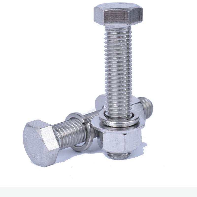 304 Stainless Steel Hex Bolt, Nut, and Washer Set (M14, M16, M18)