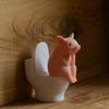 Cartoon Pig Desktop Ornaments Pig Sitting On Toilet Piggy Figurine Miniature Animal Creative Toy Kids Gift Desktop Decoration