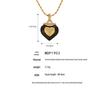 Heart-Shaped Enamel Pendant Necklace with Diamond Inlay, Rice Bead Chain, Titanium Steel, Gold Clavicle Chain, Women's Simple Fashion.