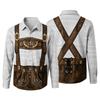 Camicia da Uomo a Maniche Lunghe Vestibilità Larga Stampa 3D Stile Oktoberfest Camicia con Bottoni Casual Vintage Traspirante per Lavoro all'Aperto e Festa