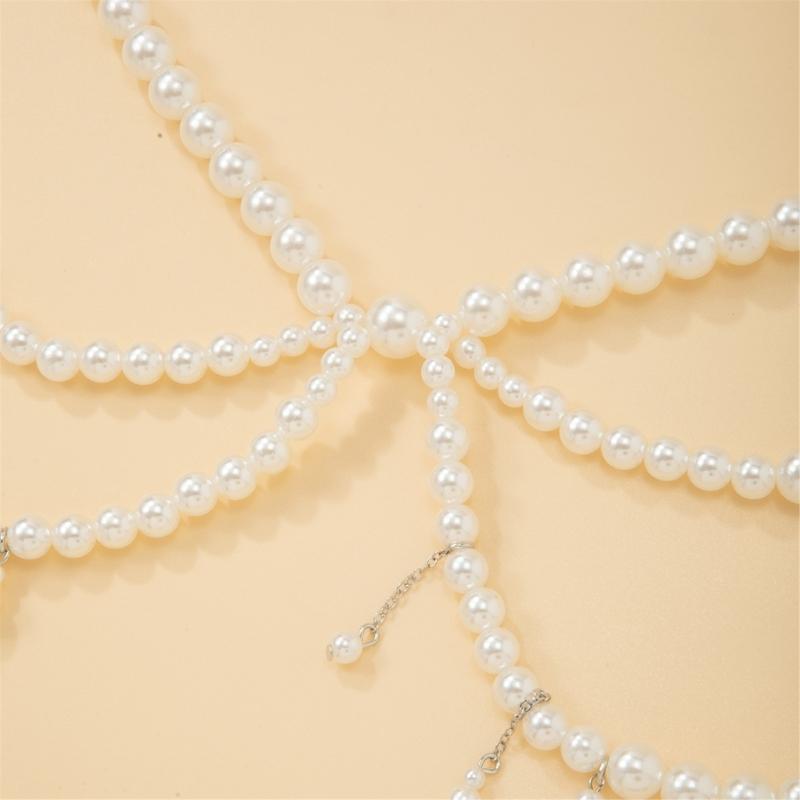 Elegant MultiLayer Pearls Fringe Waist Chain Belt Belly Chain Waist Decors For Women Party Body Jewelry Waist Accessory