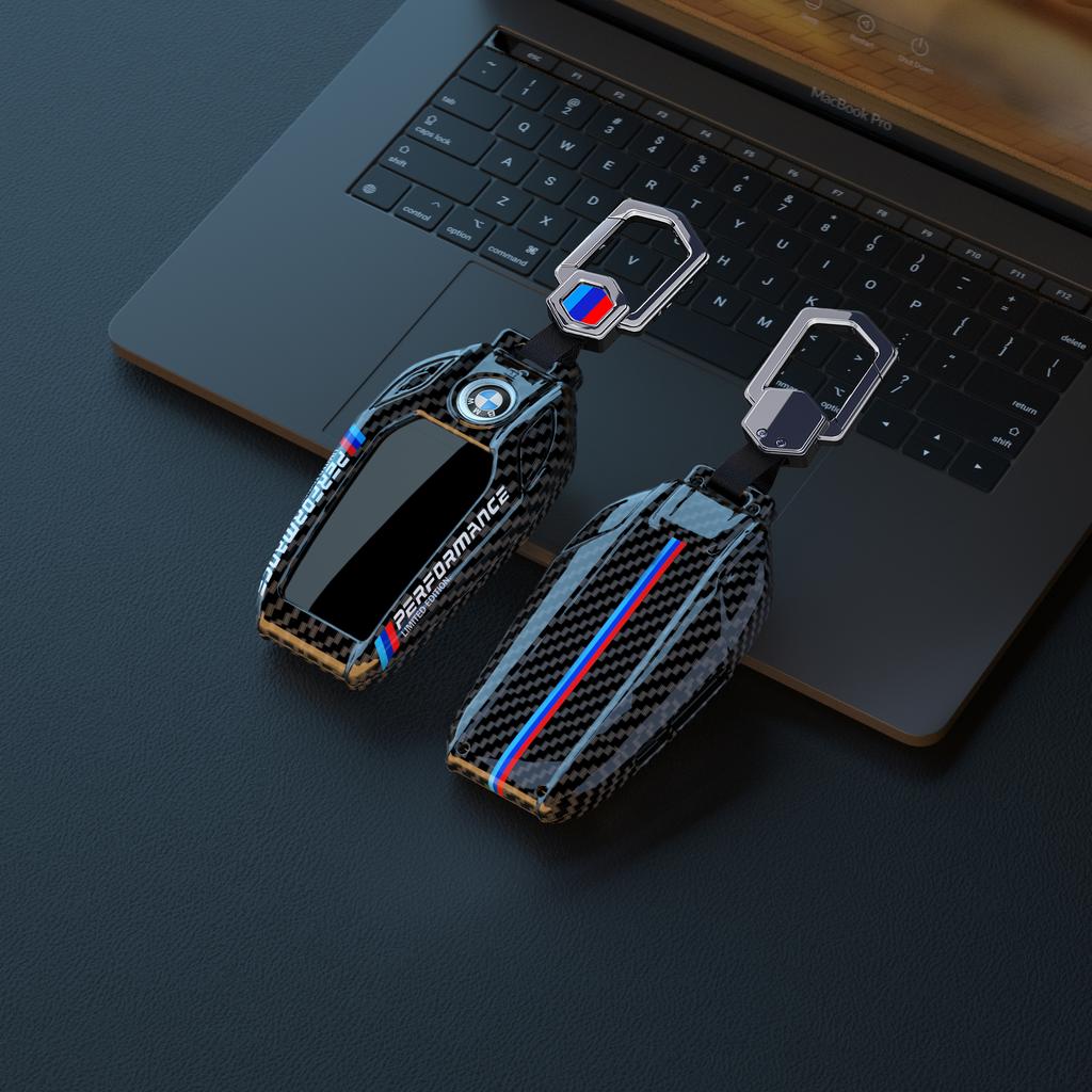ABS Carbon Fiber Car LED Display Key Case Cover Shell For BMW G30 G12 G11 G32 G31 5 7 Series I8 I12 I15 G01 X3 X4 G02 G05 X5 G07 DF8O