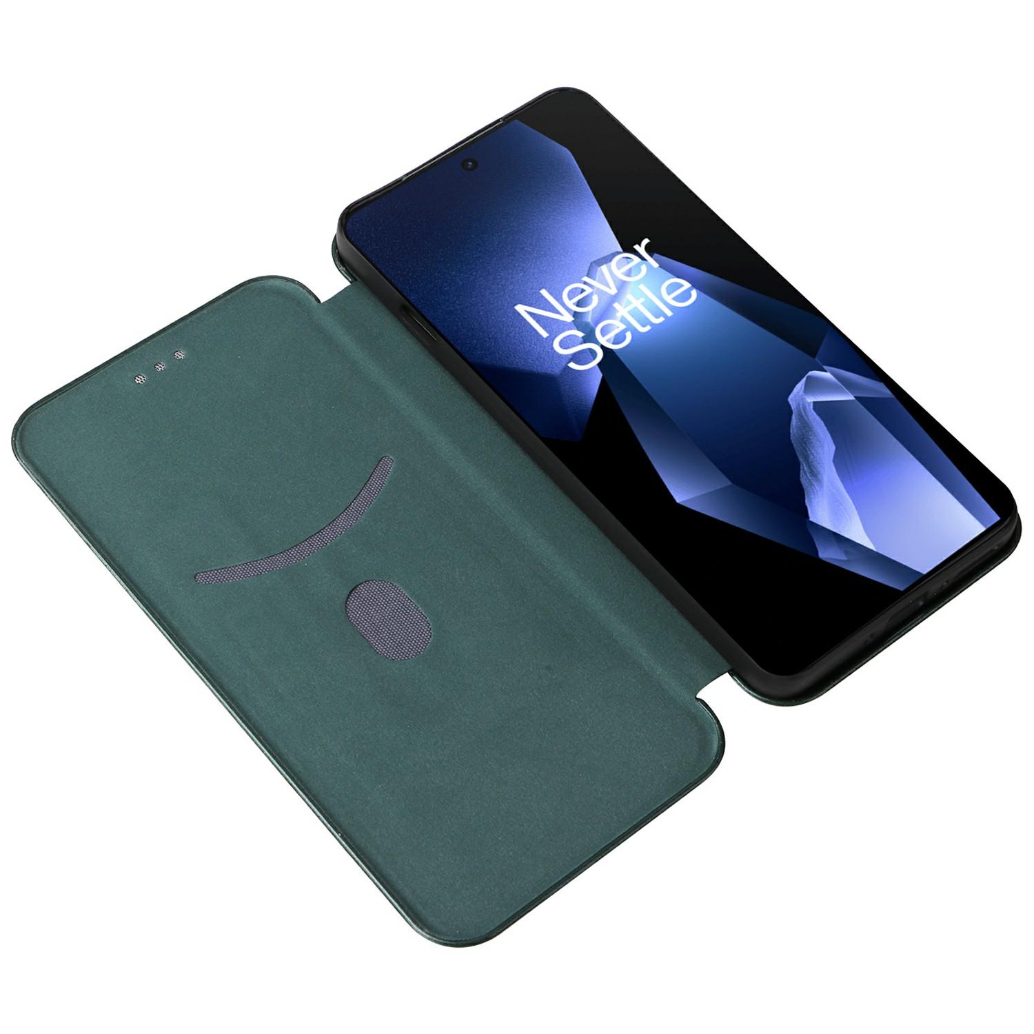 

For OnePlus Ace 5 Pro 5G Case Carbon Fiber Texture Drop-Proof PU Leather Phone Cover Black