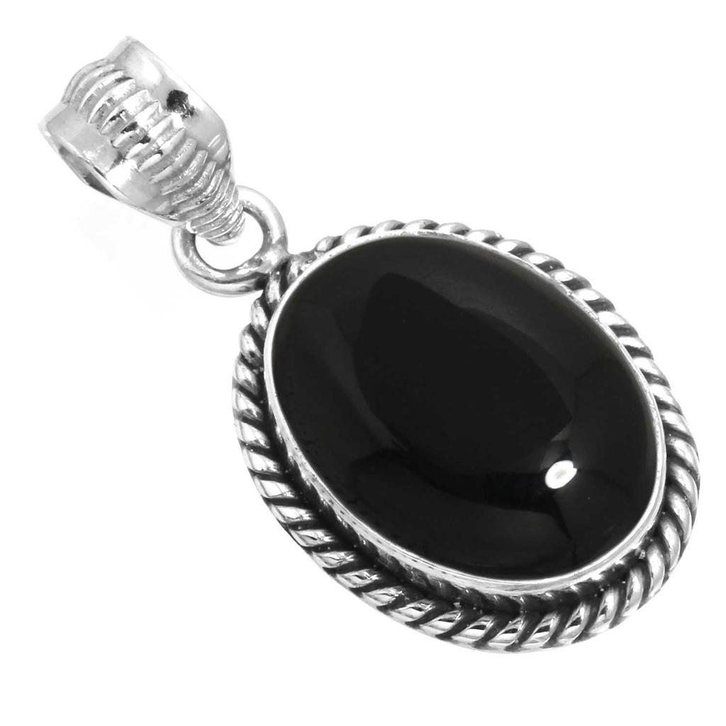 925 Sterling Silver Pendant Women Gemstone Handmade Jewelry Halloween Gift Amber Amethyst Black Onyx Carnelian Garnet Quartz Green Onyx Gold Stone