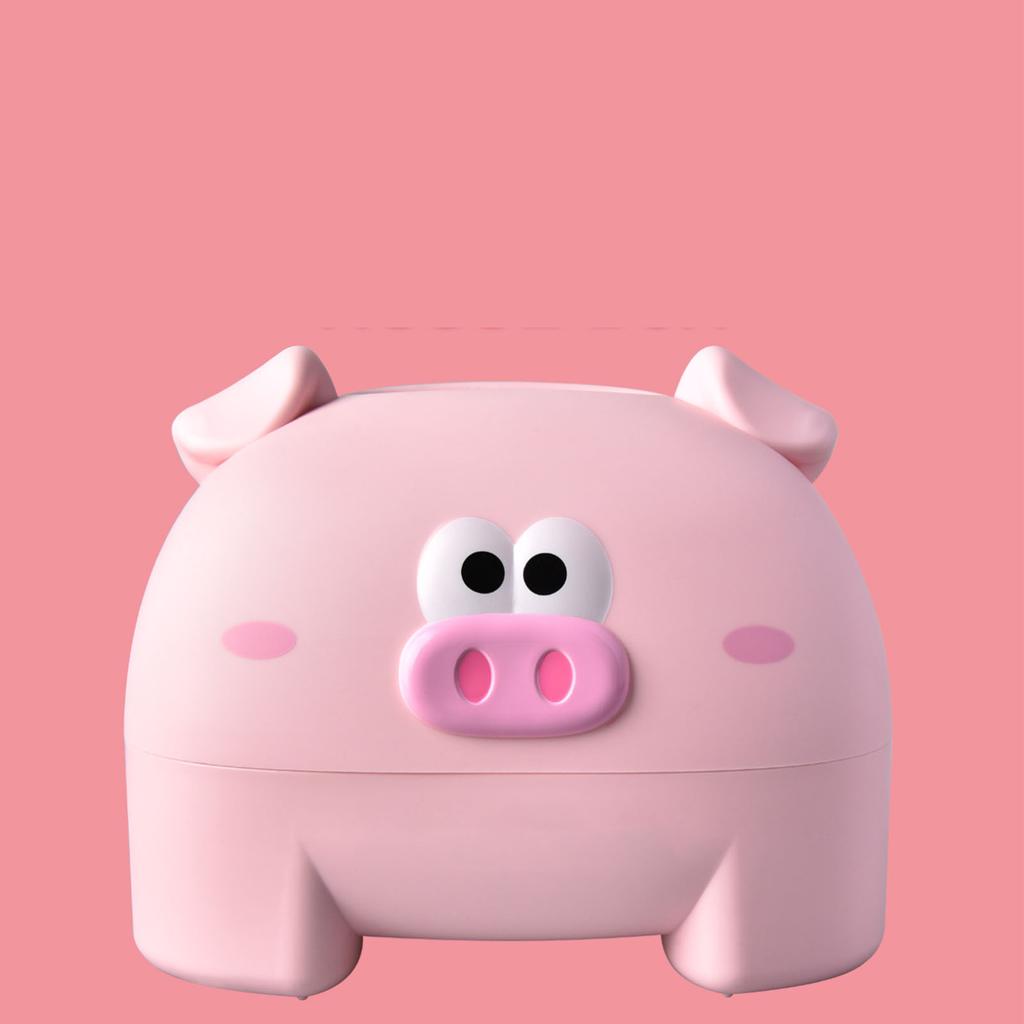 Cute Tissue Storage Box Pig Shaped Decorative Towel Napkin Container Case For Tabletop Pink