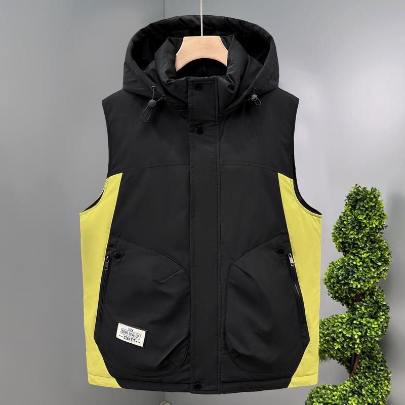 

Plus Size 4XL-11XL Winter Sleeveless Jacket for Men Coats Hooded Casual Thick Warm Oversize Vest Men Outerwears 4XL
