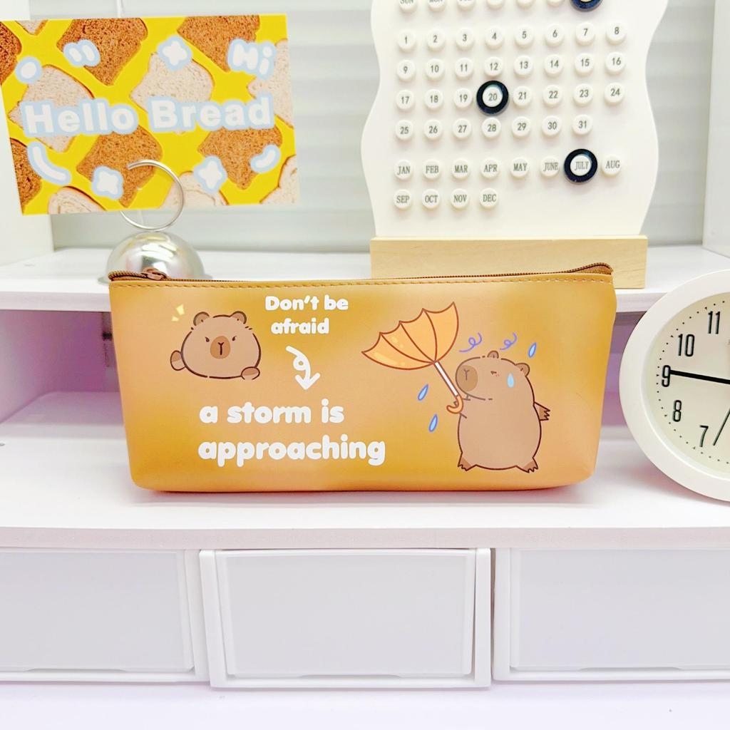Capybara Cartoon Pencil Case: Cute Student Stationery Storage Bag for Kids