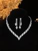 Elegant Rhinestone Zirconia Necklace & Jewelry Set for Bridal & Evening Wear