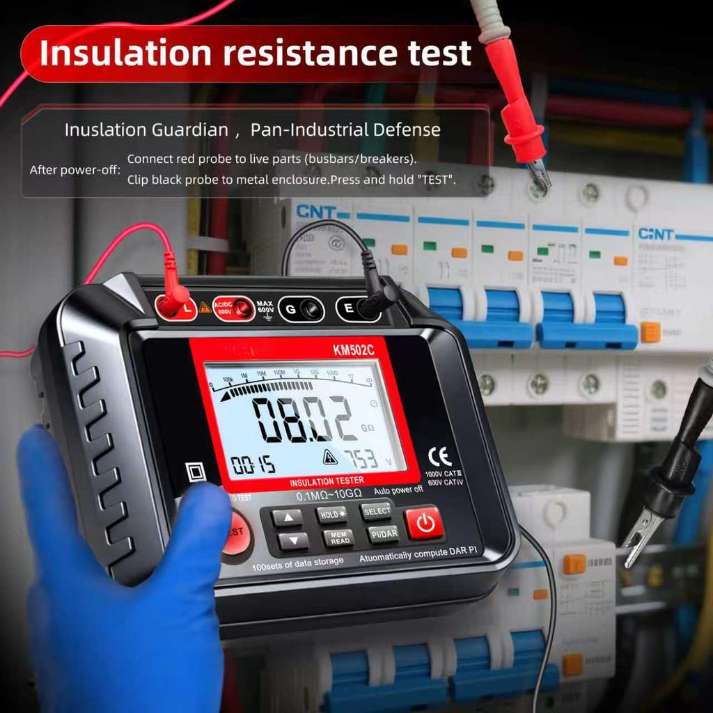 MH12 Digital Megohmmeter Meters Insulation Earth Resistance Meters Tester Cable High Voltage Voltmeter Meter