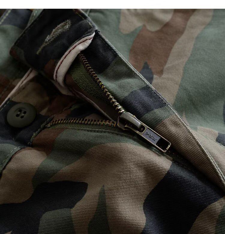 Heavyweight Cotton Men's Harajuku Retro Camo Workwear Shorts