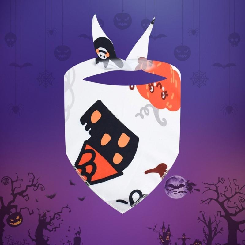 4lots Halloweens Triangular Scarf Permeable Pet Neckerchief Dog Triangles Bib for Dogs Regulable Neck