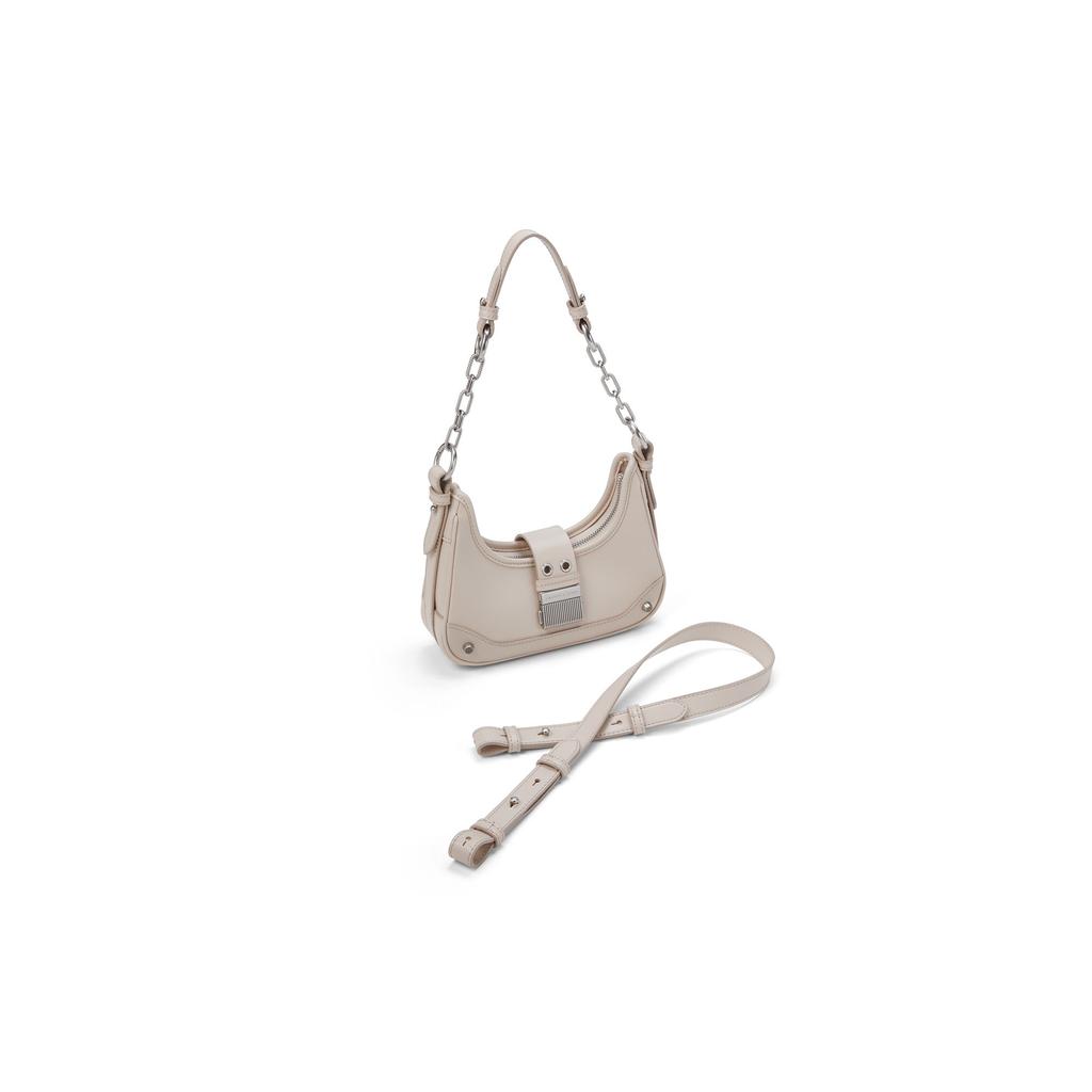 Charles & Keith Patchwork Chain Versatile PU Woven Underarm Bag Moon Bag Tote Shoulder Bag Women bags Multicolor CK2-40271053