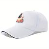 Siamese Cat Rose Flower Print Baseball Cap Polyester Adjustable Outdoor Sports Running Golf Cap for Unisex