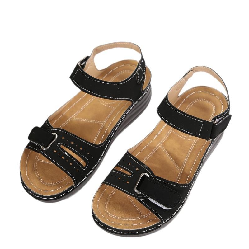 Women's Plus Size Roman Sandals Velcro Fish-Mouth Casual Outdoor Shoes