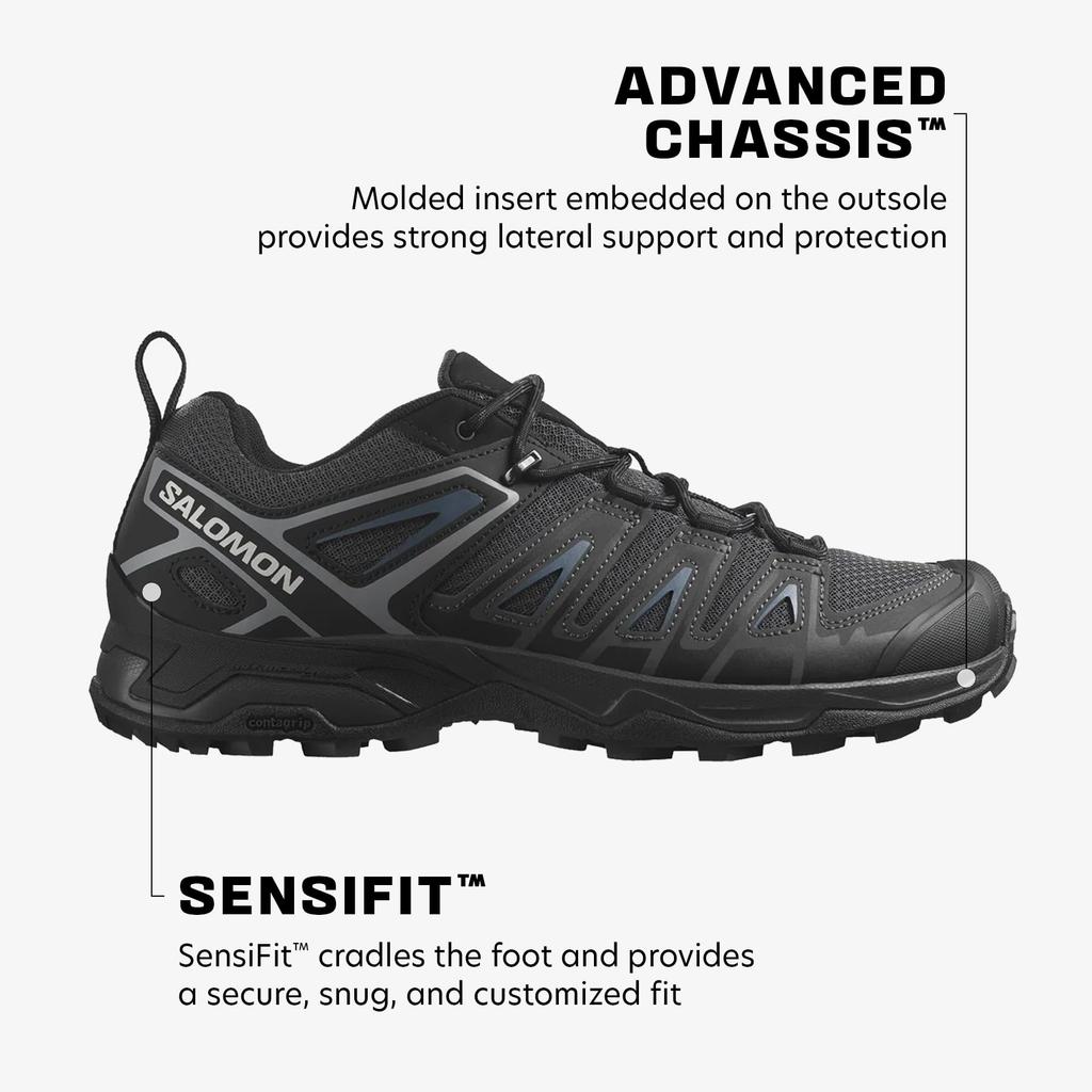 Salomon Shoes X ULTRA PIONEER AERO L47197200 Ashes cm Hiking/Trekking Men's Black/Ebony/Blue 26.0