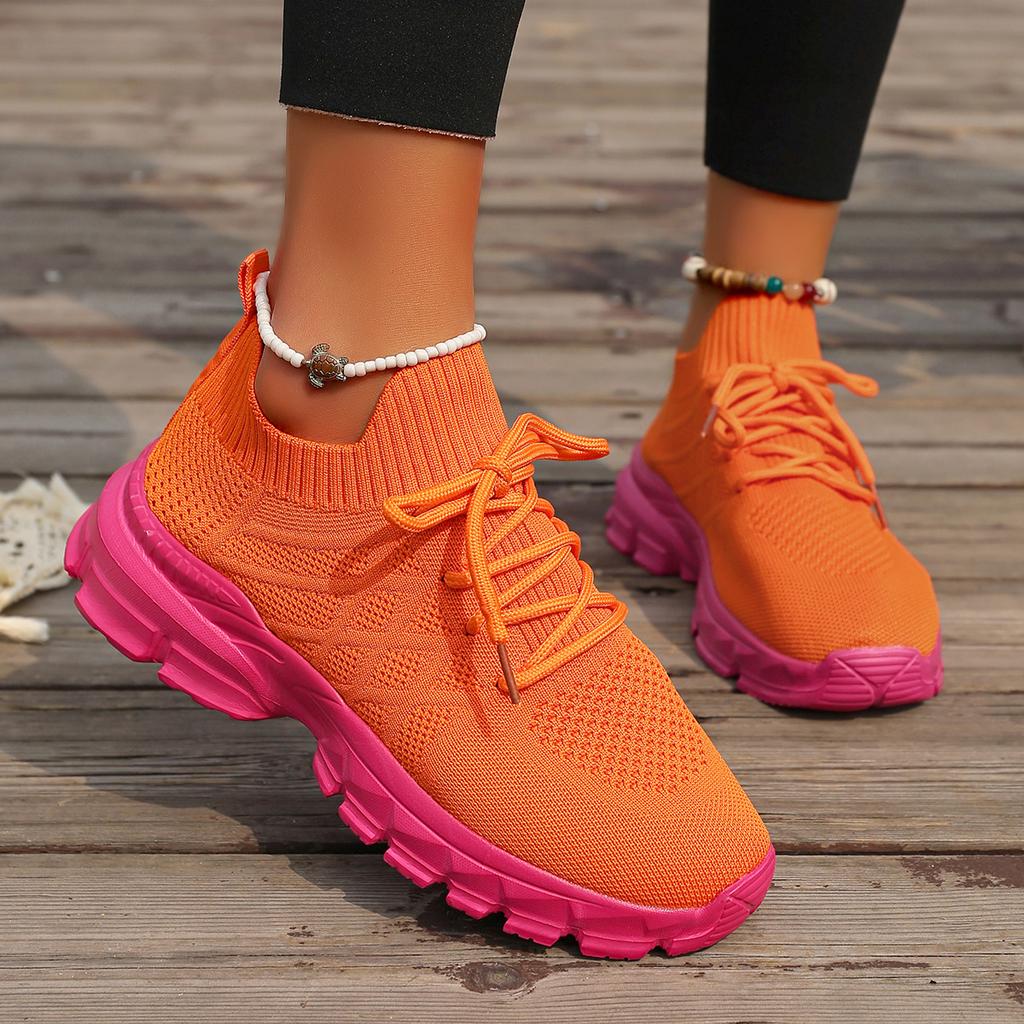Fashion Women's Sports Shoes Comfortable Lightweight Sneakers Breathable Mesh Platform Shoes Fashion Women's Outdoor Casual Shoes