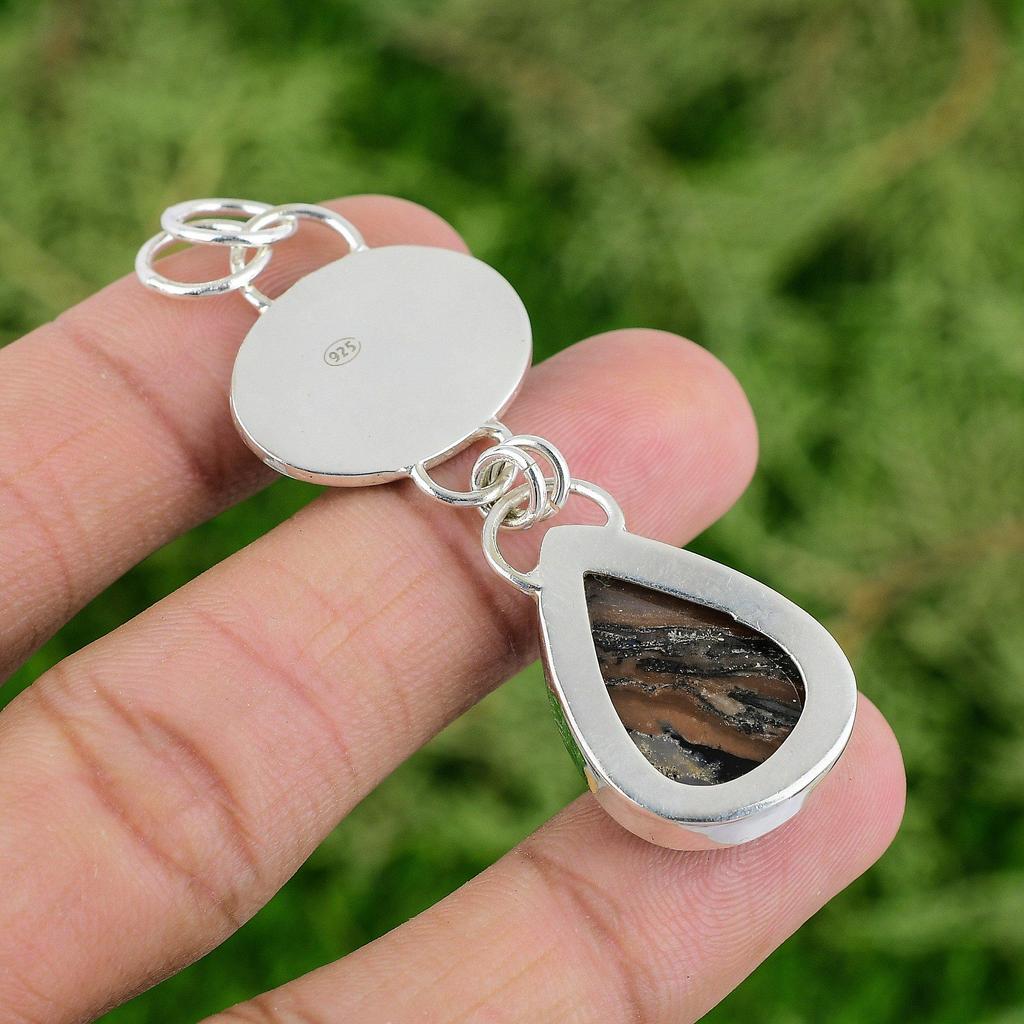 Thanks Giving Day Deal 925 Silver Honey Dendrite Opal Stone Wife Pendant Jewelry
