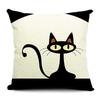 Cute Cartoon Cat Cushion Cover Cat Cotton Linen Pillow Case Sofa Decorative Pillowcase Home Accessories Animal Pillow Cover