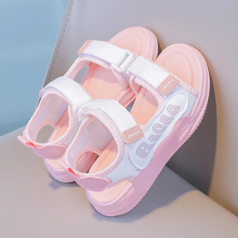 Girls' Sandals Summer Fashion Soft Bottom Middle School Children's Sports Student Princess Open Toed Children's Beach Shoes
