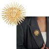 Exquisite Sun Symbol Brooch Stylish Embossed Lapel Pin Featuring Detailed Embossing for Gift Giving Occasions