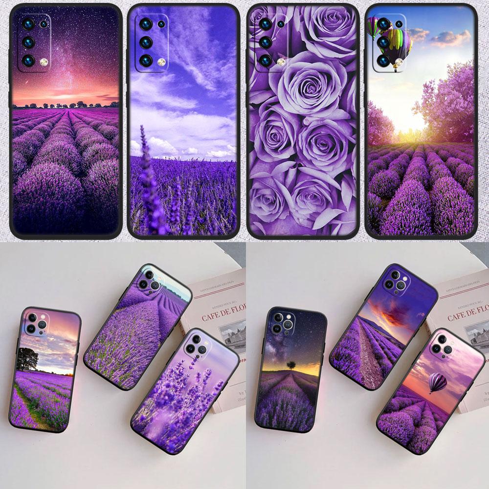 IK42 Lavender Purple Flower Phone Case for OPPO A40 A60 A80 A15 A16 A16K A12 A17 A17K A54 A54S A53 A53S A55 A56 A57 A98 F23