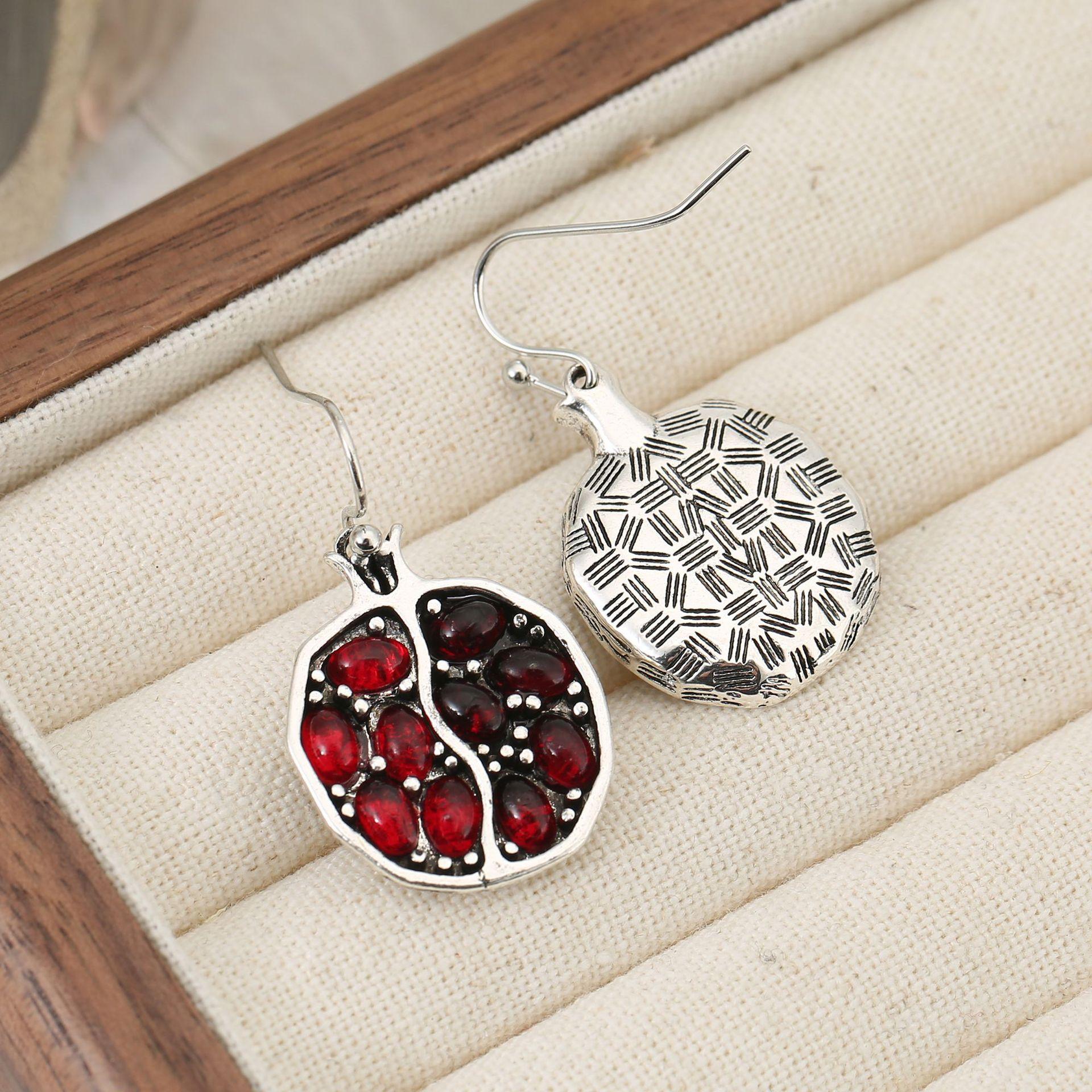 

Vintage Bohemian Red Garnet Drop Earrings For Women Fashionable Long Dangle Earrings Jewelry Gift серебряный