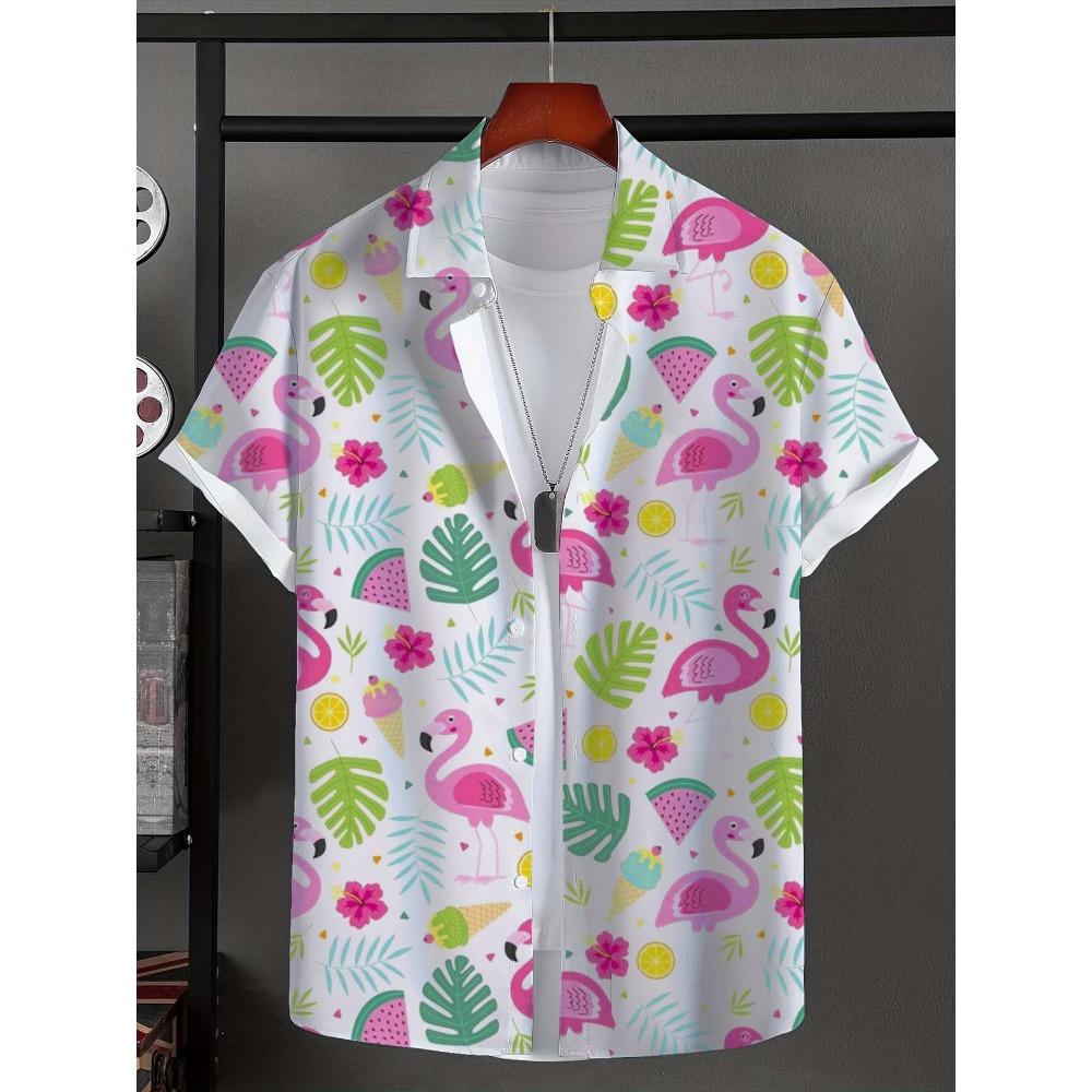 Men's shirts, 3D printed short sleeved shirts, summer novelty, Hawaiian vacation T-shirts, men's casual wear