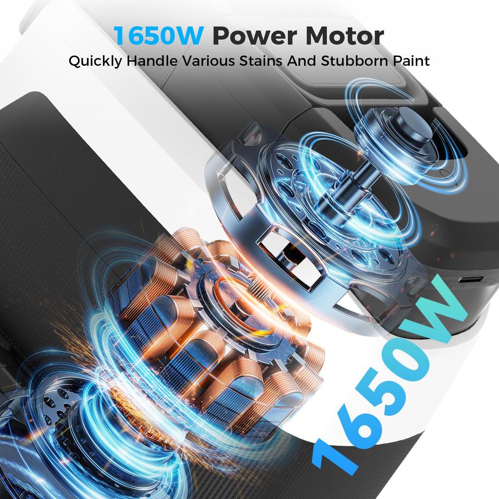 Teendow C6 MAX 3-In-1 Carpet Cleaner, 1650W Motor, 12000Pa Suction, 1250ML Water Tank, 950ML Sewage Tank, Pet-Friendly for Carpet Cleaning