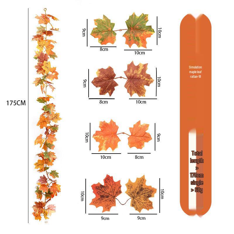 Artificial Maple Leaf Rattan Home Decor: Scenic Atmosphere Arrangement