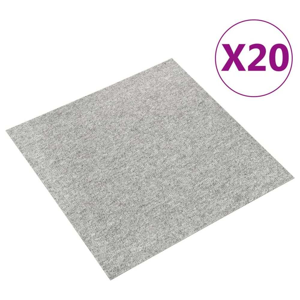 Dalles de tapis de sol 20 pcs 5 m² 50x50 cm  clair