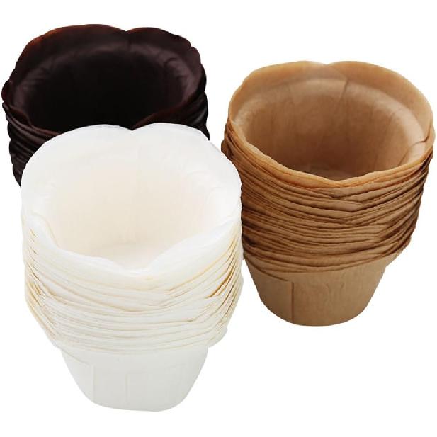 Cupcake Liners Baking Muffin Paper Baking Cups for Weddings, Birthdays, Baby Showers (White 50pcs)