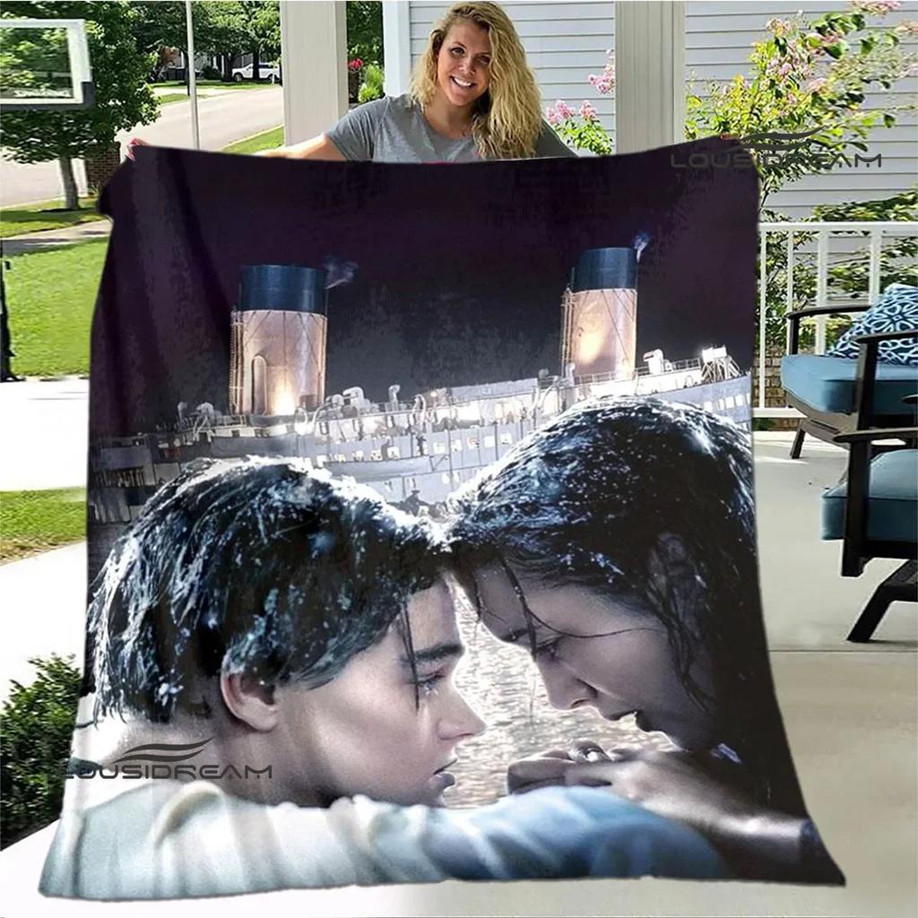 Coperta stampata Titanic Leonardo DiCaprio Coperta calda morbida e confortevole per casa viaggio letto coperta da picnic regalo di compleanno