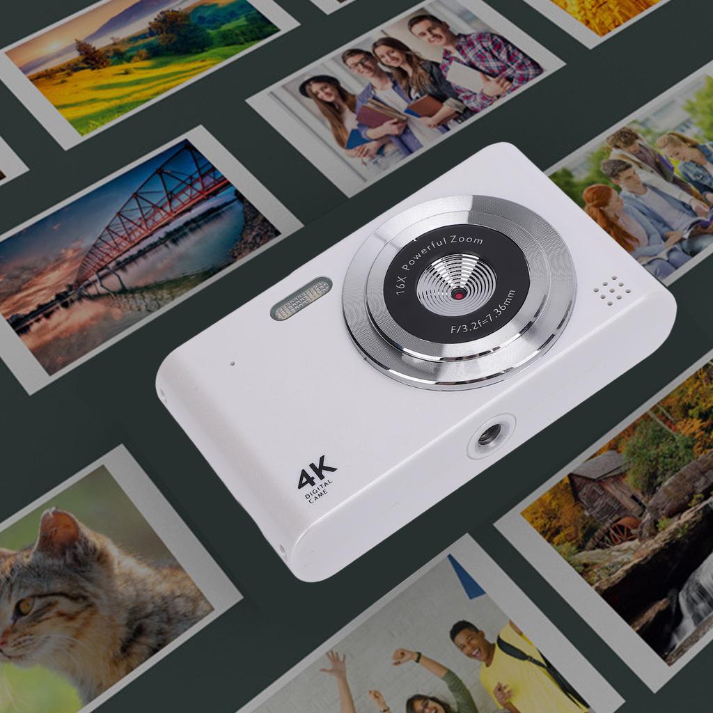 Digital Camera 16x Zoom 4K 48MP 2.4 Inch   Screen Anti Shake Video Recording Compact Digital Camera for Travel with Flash