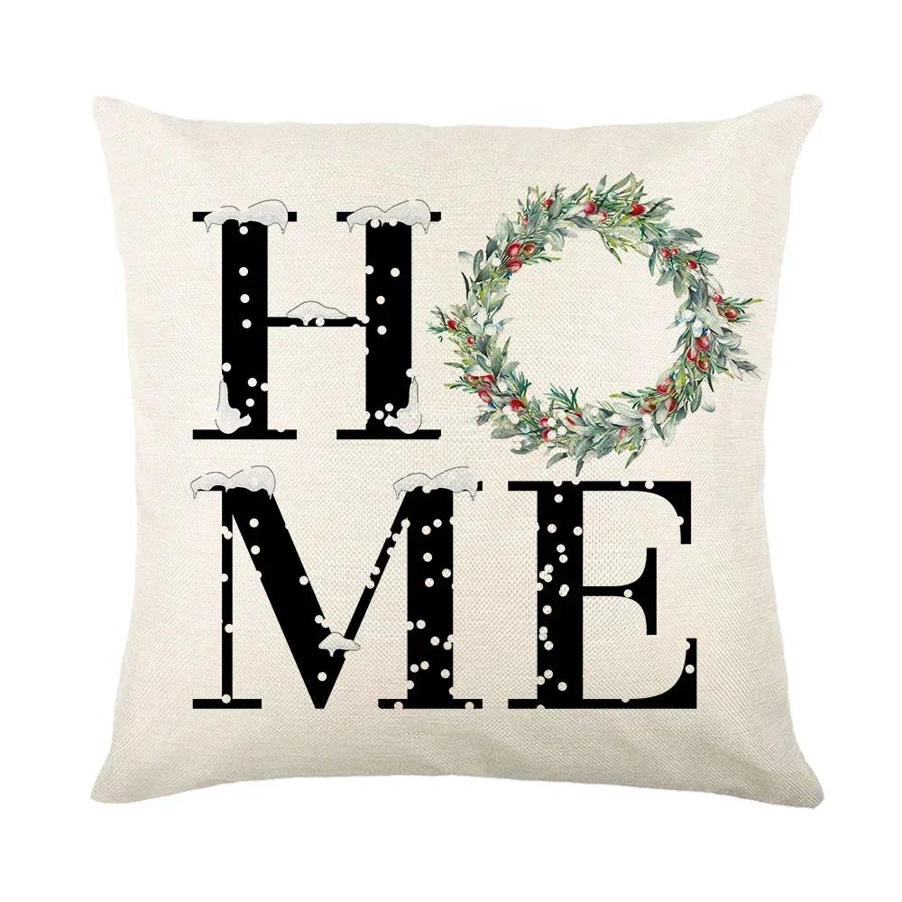 Christmas Decor Pillowcase 35/40/45Cm Holiday Farmhouse Home Decorative Cushion Cover Cute Dwarfs Reindeer 3D Print Pillow Cover