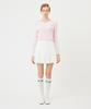 AVEN Button Point Round Neck Knit Pink