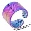 Trendy Irregular Rainbow Color Open Ring Metal Stainless Steel Rings For Women Men Accessories Hollow Finger Jewelry Anniversary
