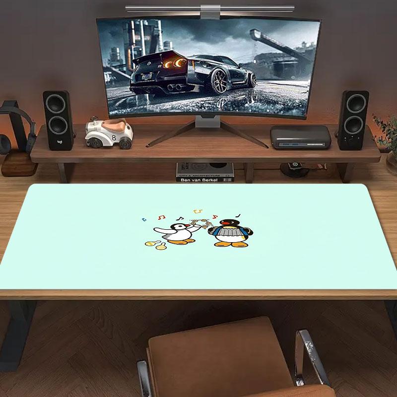 Penguin Adventure Large Size Mouse Pad Large Gaming Table Cushion Nonslip Laptop Tablet Big Mousepad Xxl Mat Mini Pc Playmat With Lock Edge