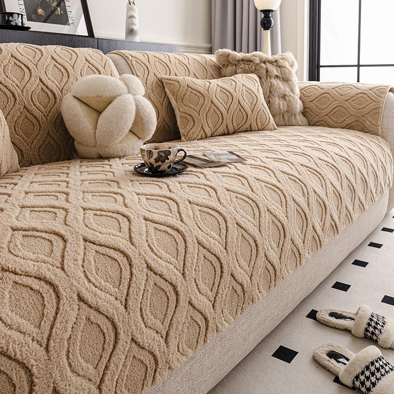Light Luxury Thickened Sofa Cover Fabric Anti Displacement and Anti Slip Sofa Cushion Cover Warm for Autumn and Winter Seasons