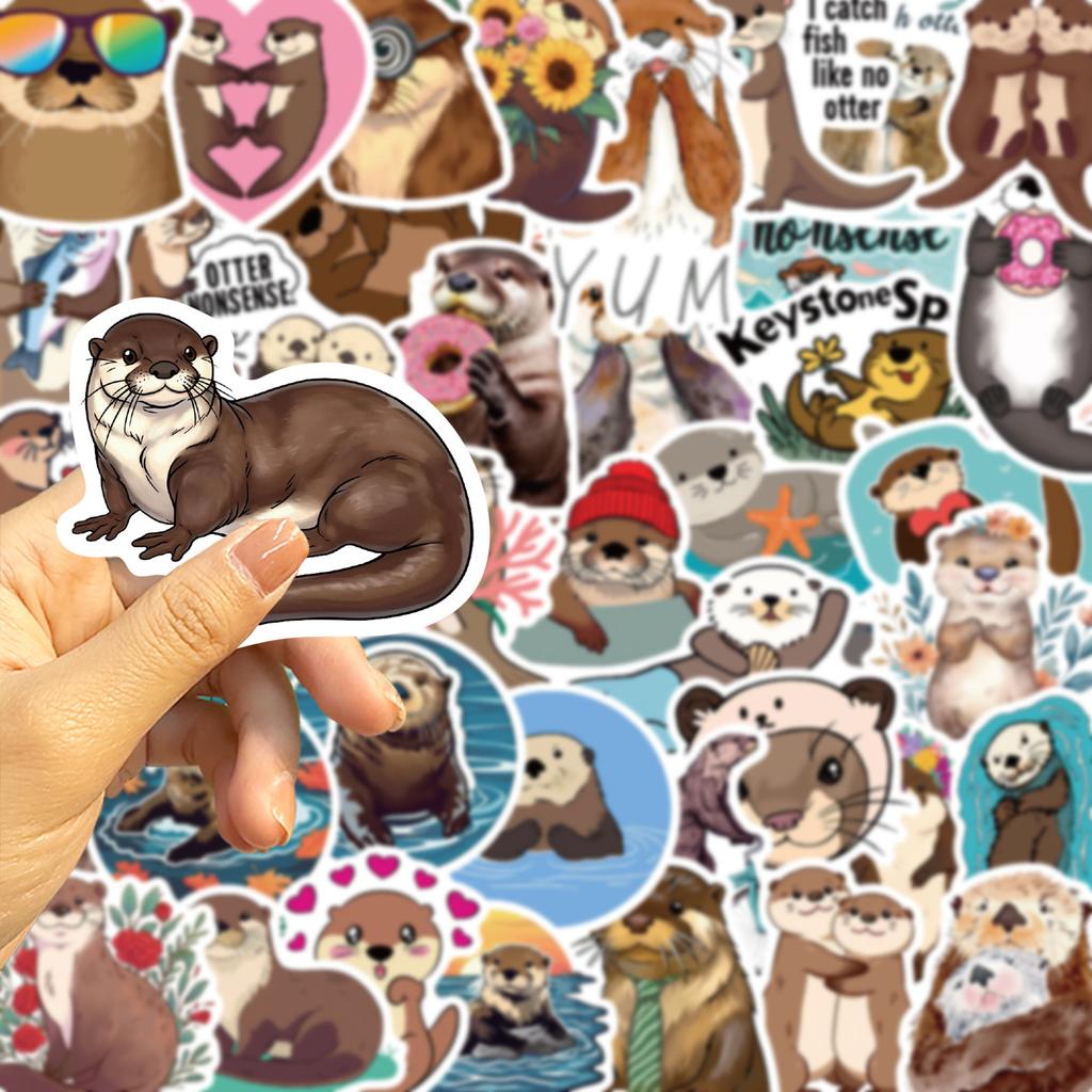 50 Cartoon New Otter Otter Doodle Stickers Decorate Guitar Notebook Suitcase DIY Waterproof