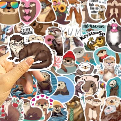50 Cartoon Neu Otter Otter Doodles Aufkleber Dekorieren Gitarre Notizbuch Koffer DIY Wasserdicht